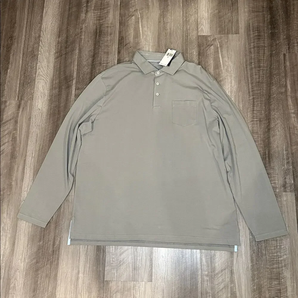 Polo Ralph Lauren Performance Classic Fit Grey Long Sleeve Golf Polo - XL